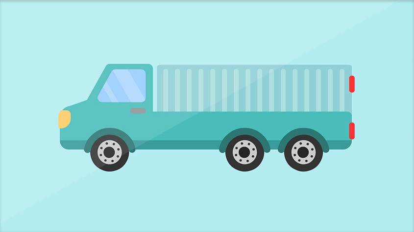 行驶的长货车动图GIF图片