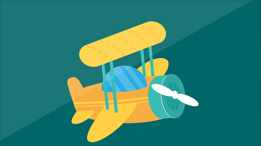 可爱卡通滑翔机飞机动图GIF图片
