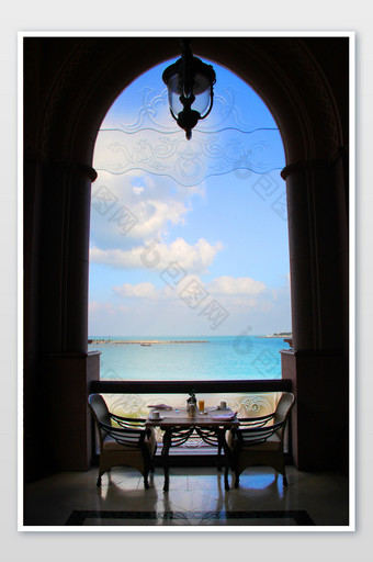 海边窗户休闲度假酒店旅行摄影图图片