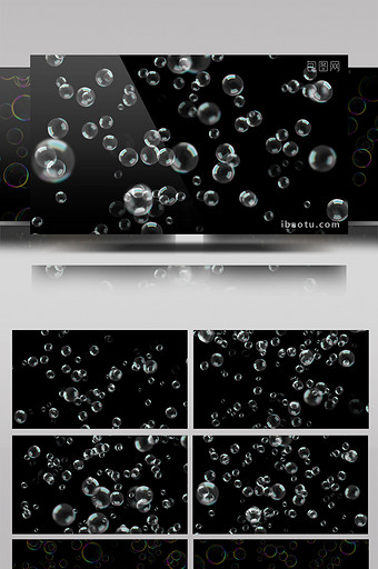 2组多彩透明气泡上升视频素材1图片