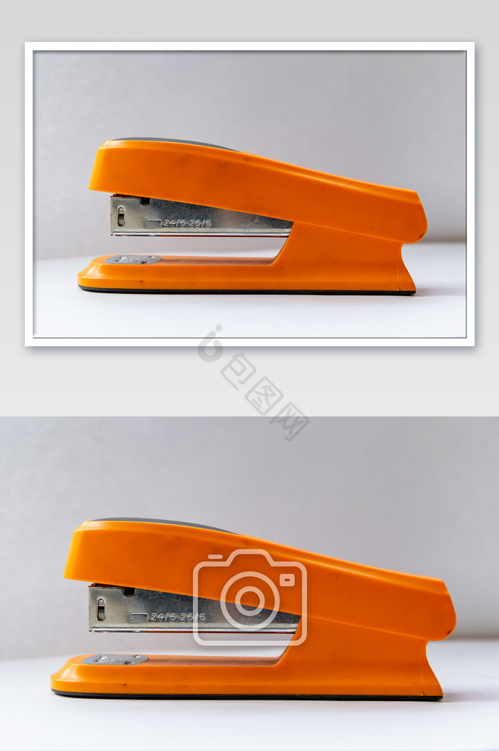 橙色订书机摄影图片