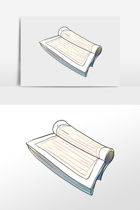 手绘古风教育翻开的古书插画