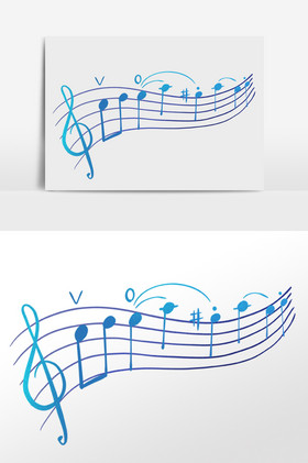 经典旋律动感音符乐符插画