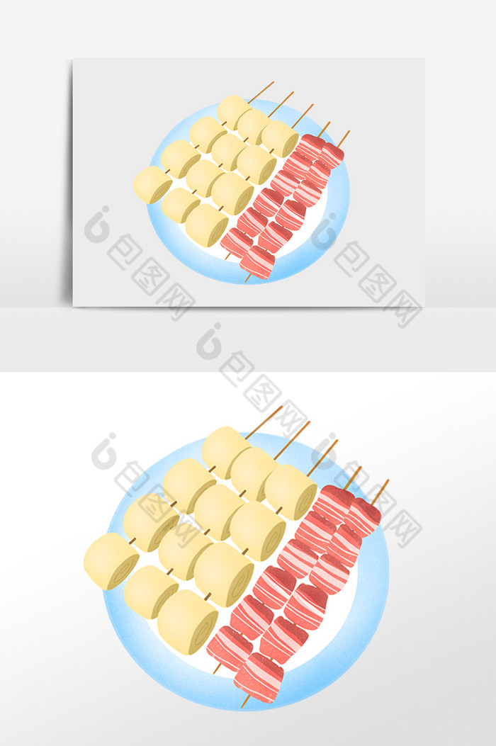 美味烧烤烤肉串插画图片图片