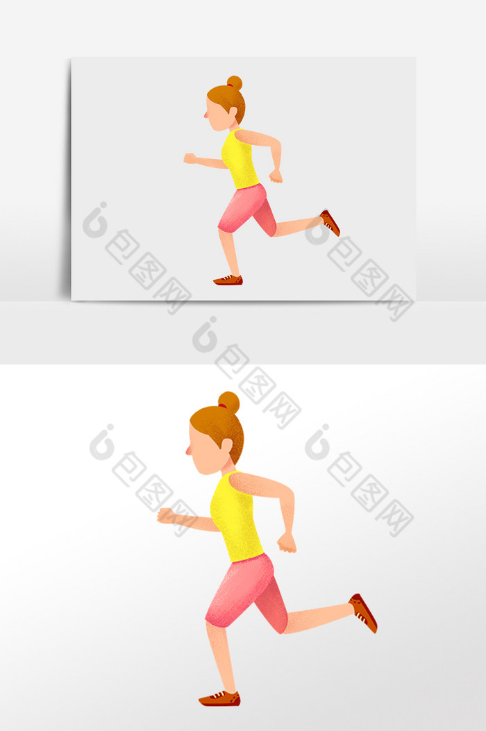 运动健身跑步女孩插画图片图片
