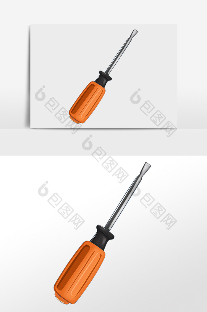 手绘劳务装修工具螺丝刀插画