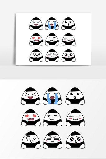 卡通饭团素材 包图网