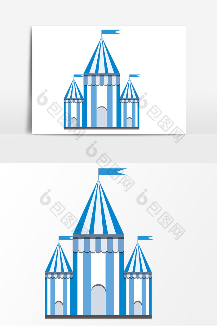 游乐园城堡元素插画