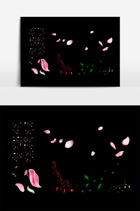 漂浮花瓣树叶装饰素材