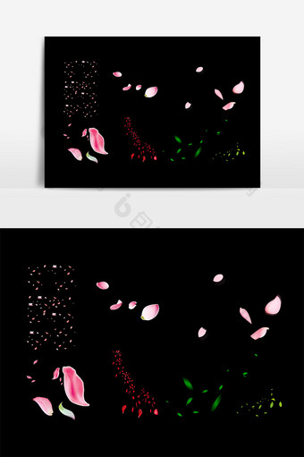 漂浮花瓣树叶装饰素材图片