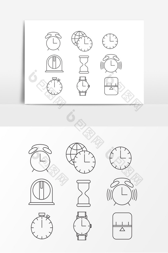 时间图标线描图标腕表图片