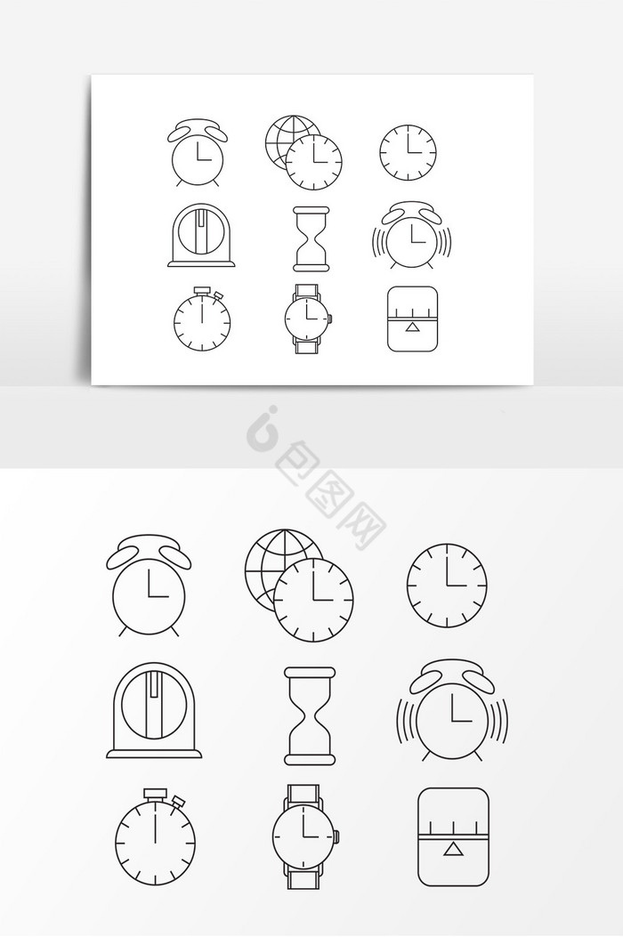 时间简笔画图片-时间简笔画素材免费下载-包图网