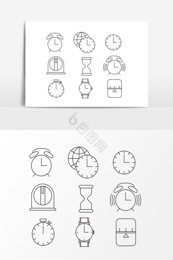 闹钟挂钟轮廓图图片