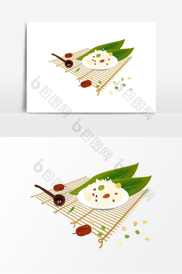 卷帘美味粽子的原料图片图片