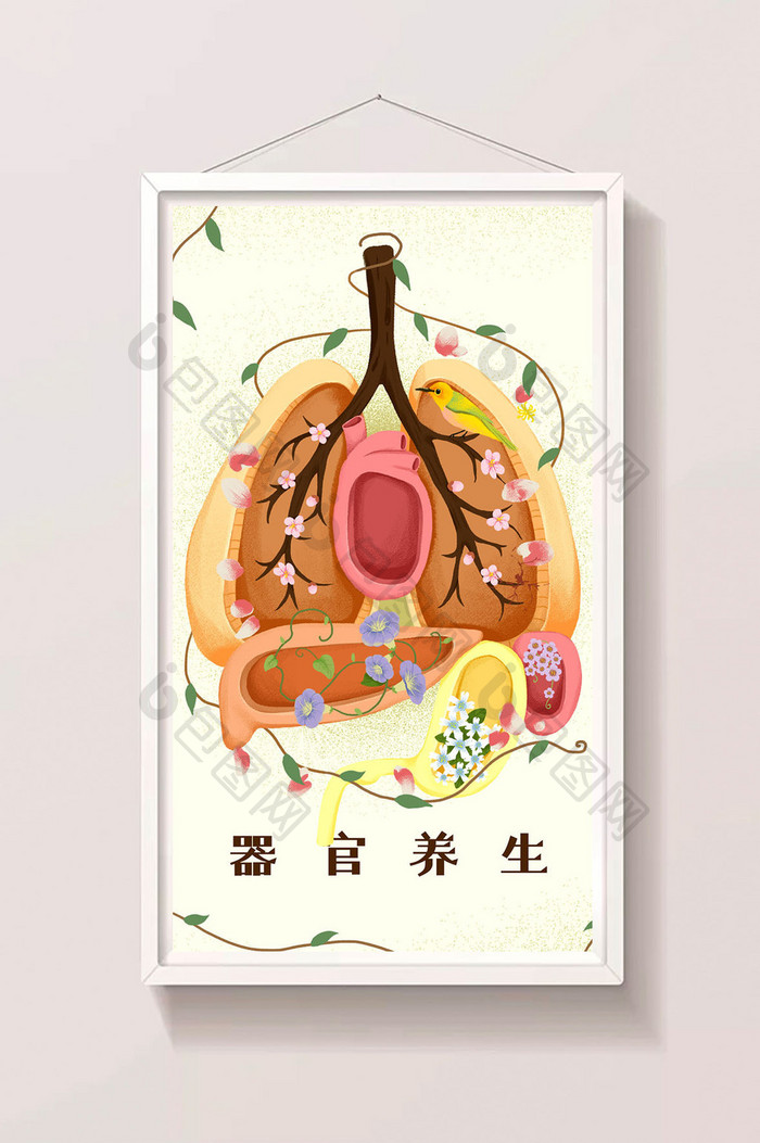 清新唯美器官养生预防疾病医疗gif插画