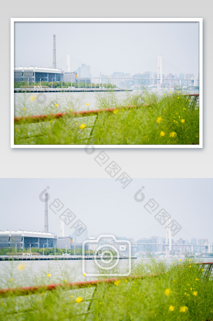 城市公园滨江风景摄影图片