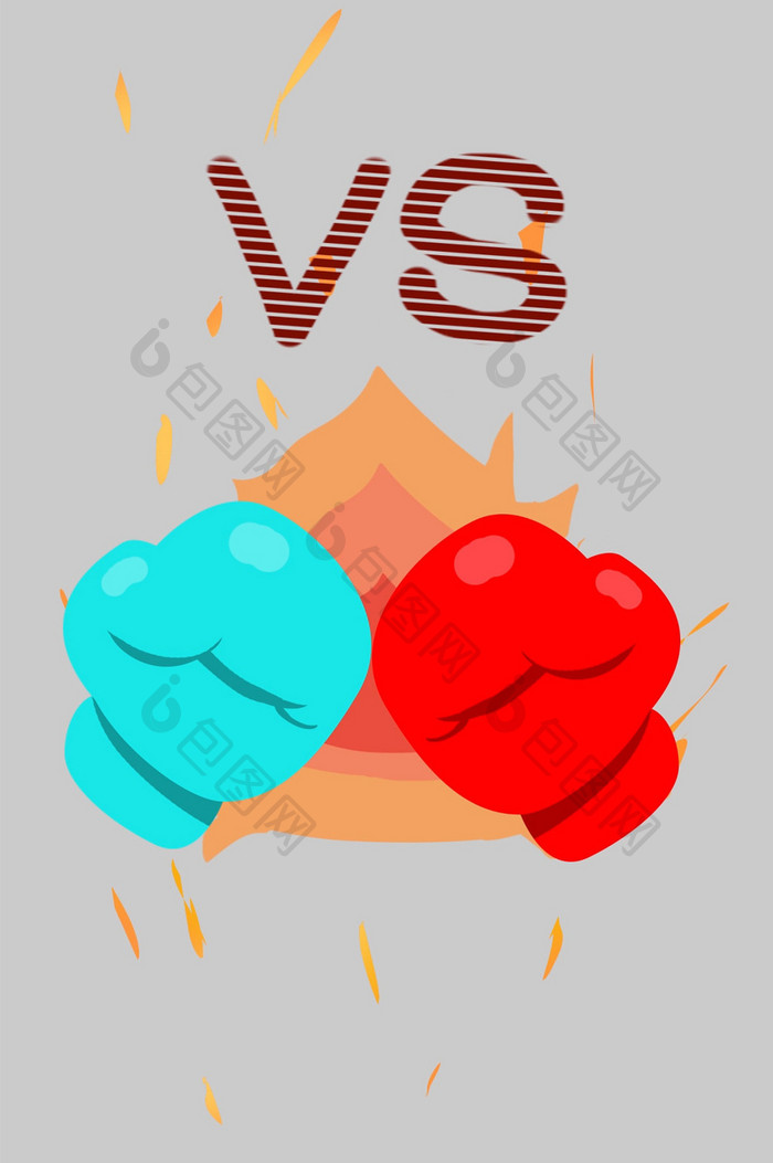 蓝色红色拳击手套对打vsGIF动态插画