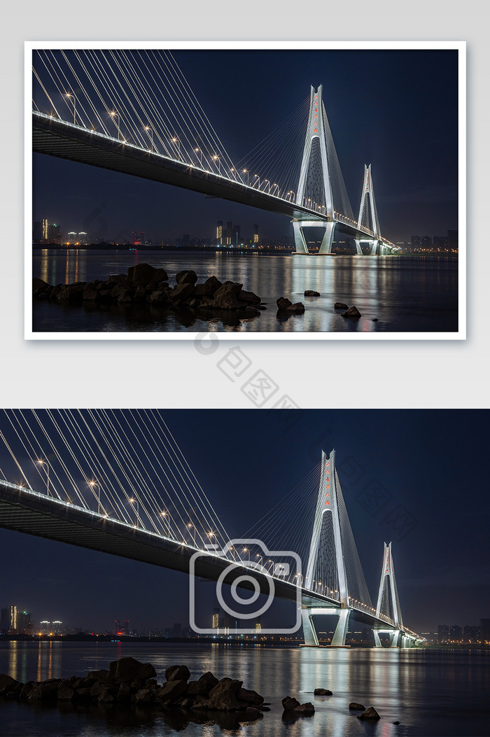 城市风光桥梁夜景摄影图片