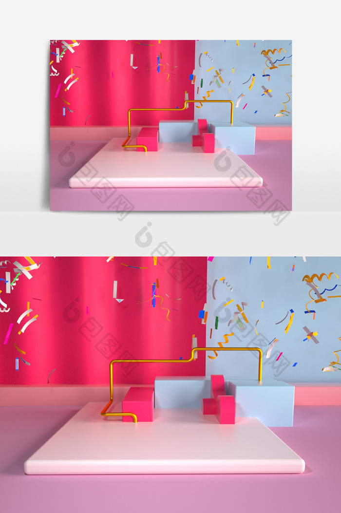 C4D模型电商节日C4D场景模型C4D立体海报图片