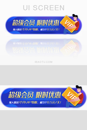 会员VIP特权优惠胶囊banner