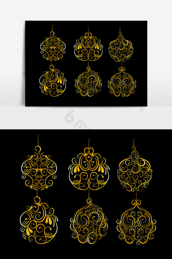 欧式金色花纹设计元素图片