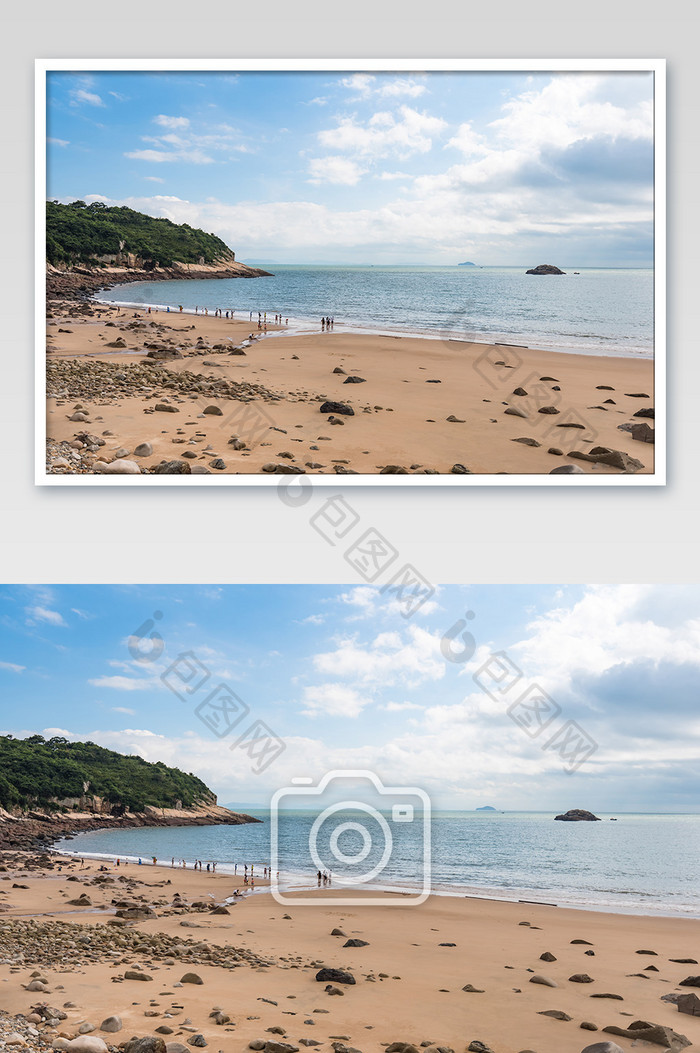 蓝天白云大海沙滩海滩海湾夏天海岛摄影图片