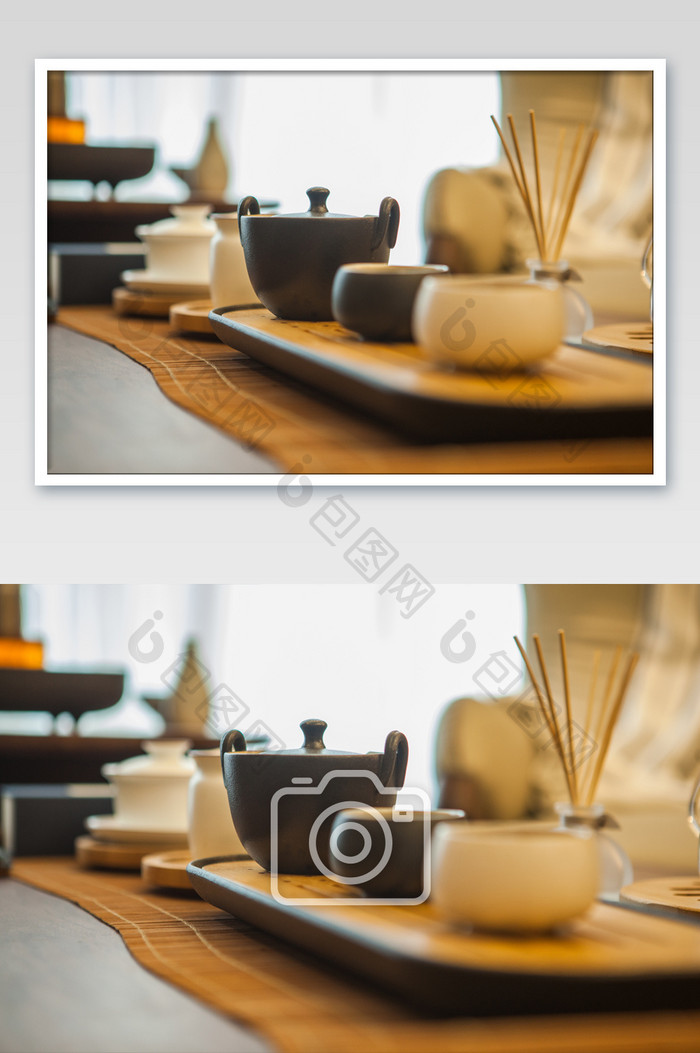 陶瓷中式茶道中国风下午茶茶盏摄影图