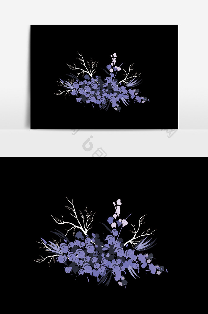 高贵典雅紫色婚礼舞台装饰道具花捧花花艺 Ai素材 包图网