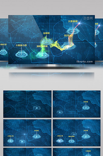 大气科技光效标题AE模板图片