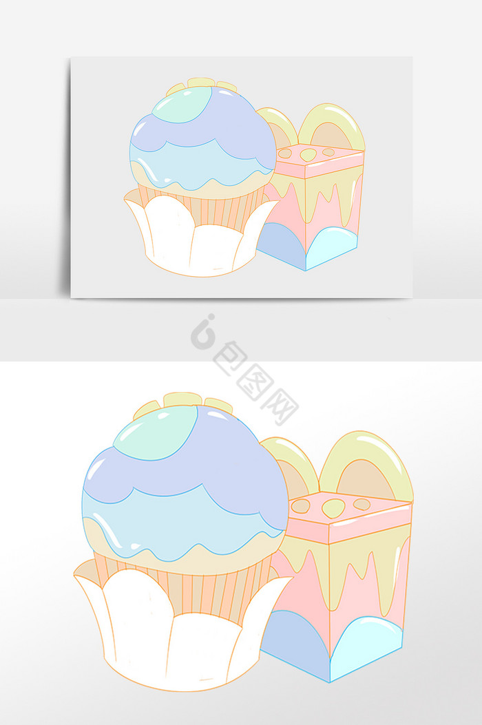 儿童节甜点蛋糕插画图片