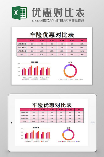 优惠对比分析表Excel模板图片