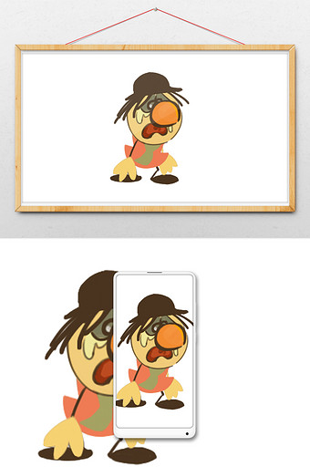 橙色系列悲伤的稻草人卡通动态表情包图片下载