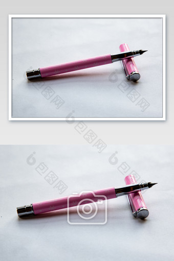 粉色钢笔摄影图片