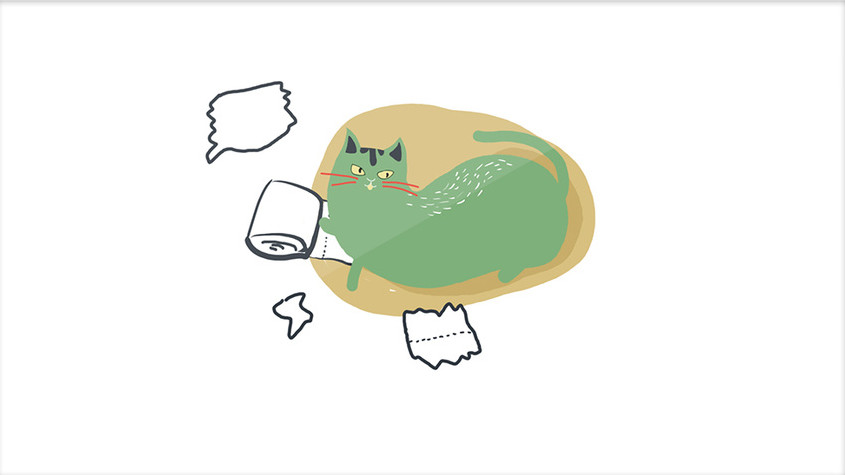 猫小绿系列表情包gif动态表情包玩卷筒纸图片