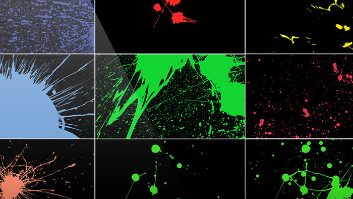 8组带通道颜料涂料喷溅视频素材