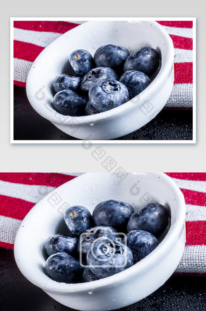 白底夏季蓝莓摄影图
