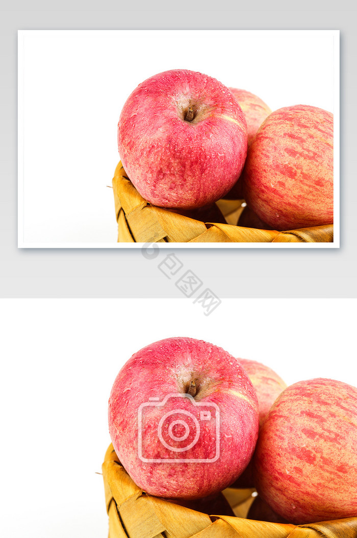 白底红苹果摄影图图片