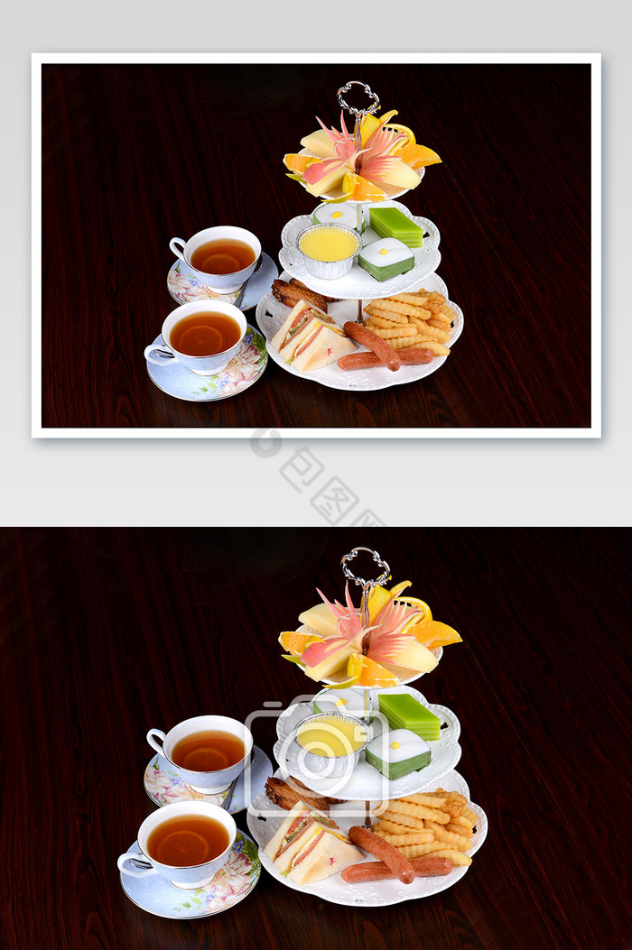 下午茶早餐水果拼盘摄影图图片