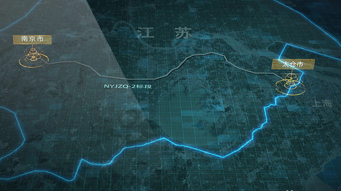 蓝色地图标段AE模板