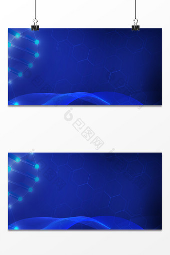 蓝色渐变生物科技基因网格线条商务背景图片