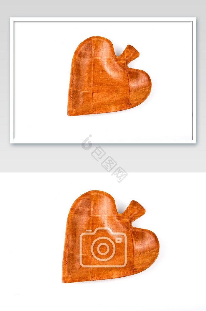 白底胡桃木盘摄影图图片