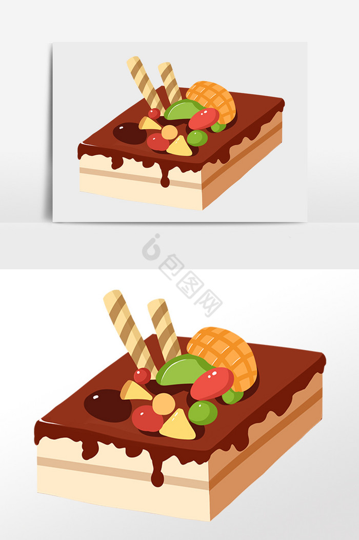 生日快乐甜点蛋糕插画