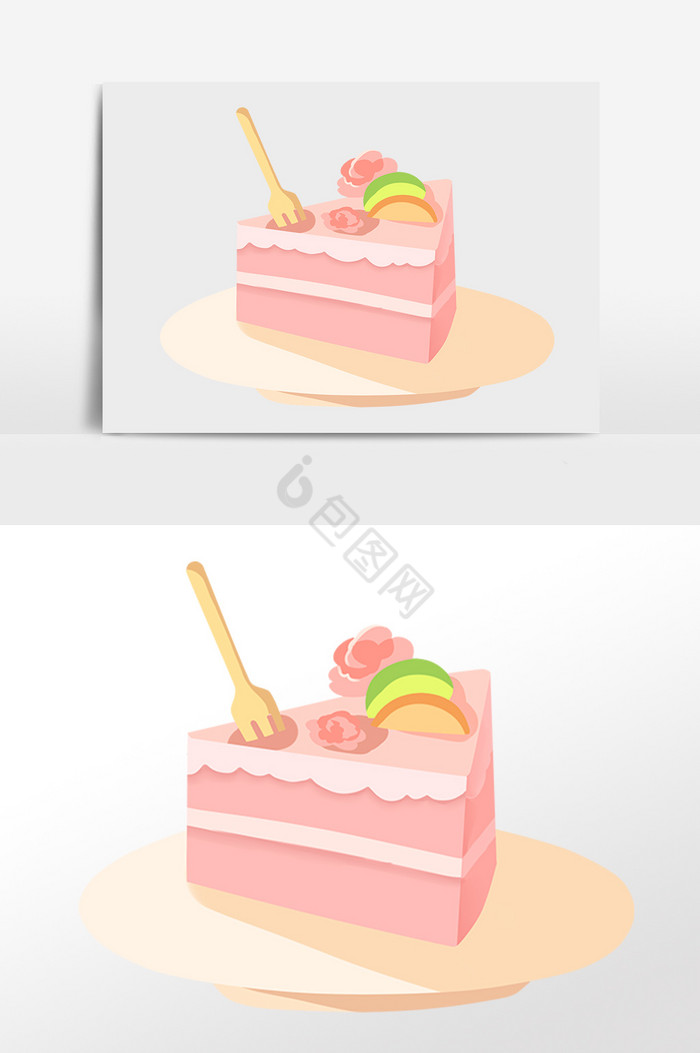 庆祝生日快乐甜点蛋糕插画图片