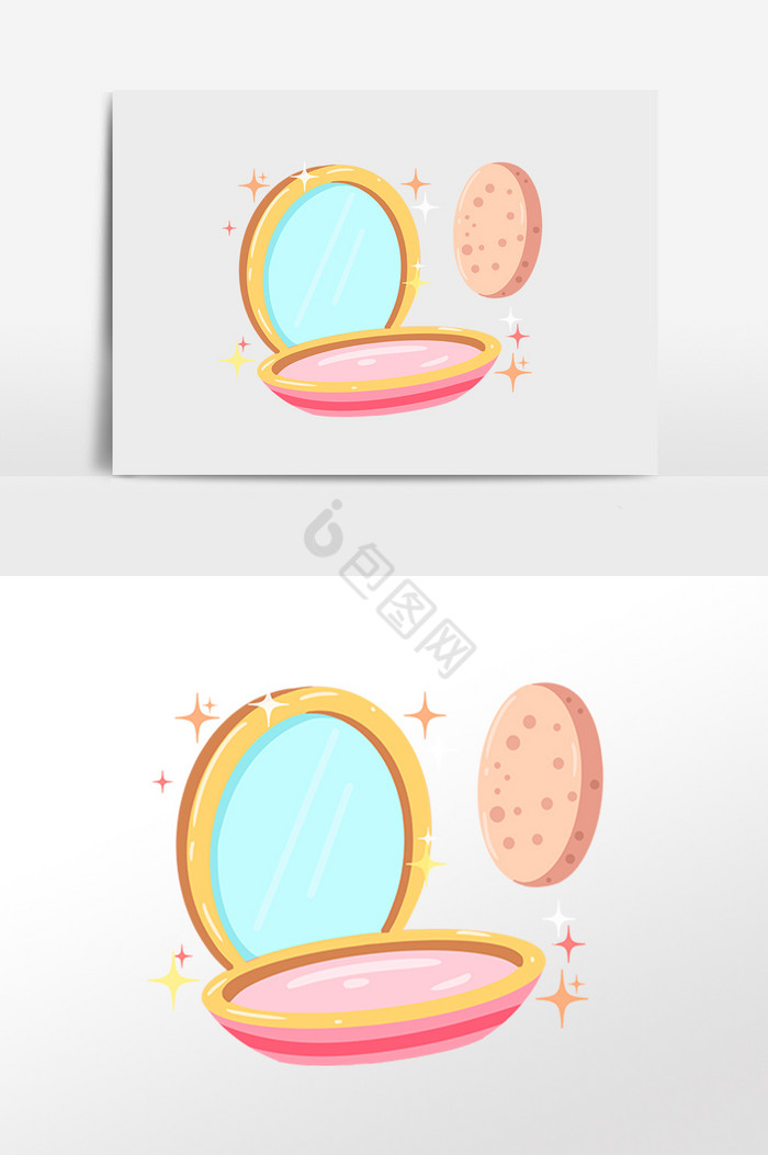 美妆彩妆化妆品气垫插画图片