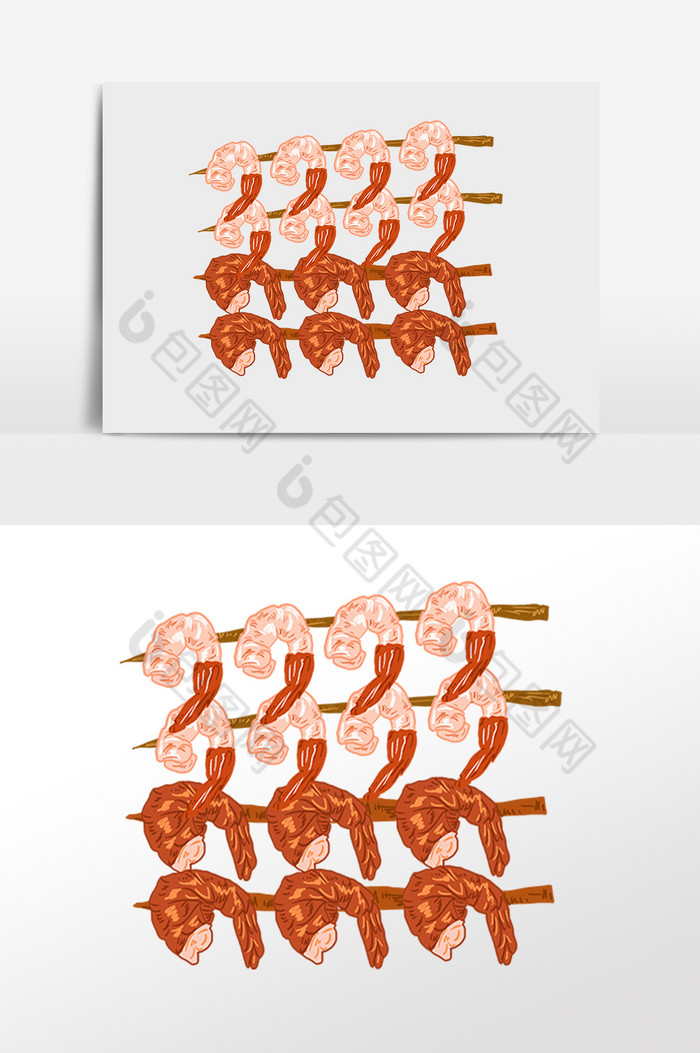 餐饮美味烧烤烤虾插画图片图片