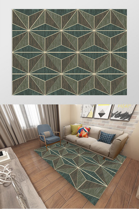 现代简约抽象线条地毯设计