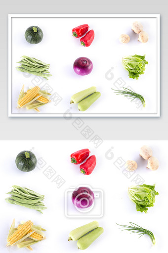蔬菜集辣椒丝瓜南瓜玉米蘑菇图片