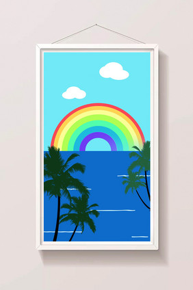 七色彩虹出现动态GIF插图