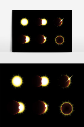 月亮圆月半月月食设计素材