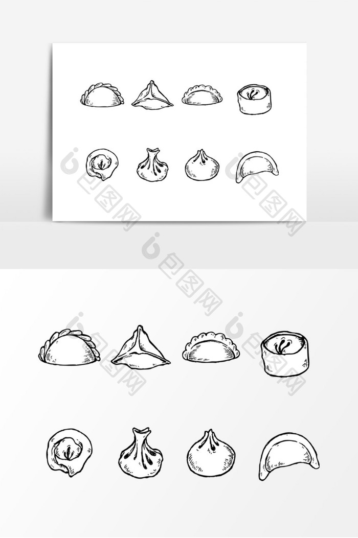 中国美食文化饺子设计素材